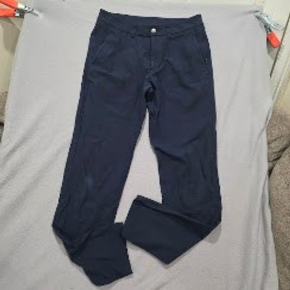 Lululemon Commission Pant Slim 32 Navy Blue Mens Performance Chino Warpstreme
